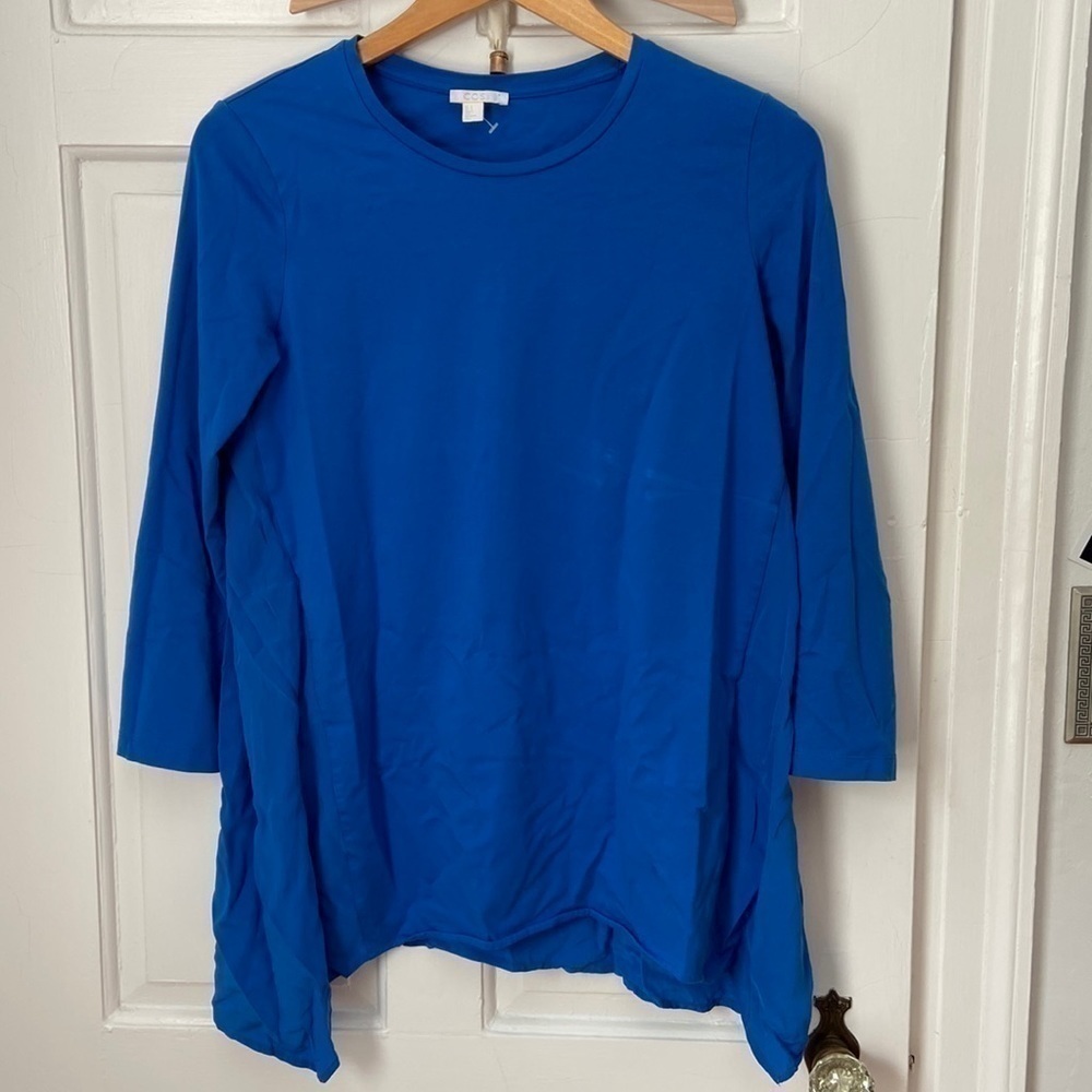COS silk/cotton royal blue tunic